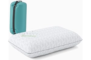 Vaverto Small Memory Foam Bed Pillow for Camping - Compressible Medium Firm, Breathable Cover, Machine Washable, Ideal Backpacking