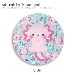 Cute Axolotls Round Mouse Pad, Small Mousepad for