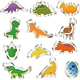 Dinosaur Cookie Cutters Set Small Size Stainless Steel Shaped for Kids Birthday Party Supplies,Footprint,Dinosaur Eggs,different dinosaur shapes.