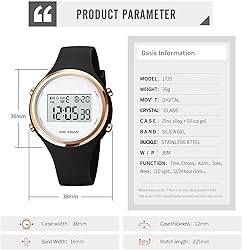 Gosasa Outdoor Sport Unisex Watches Alarm Rubber