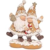 Hodao Gingerbread Man Gnome Decorations - Handmade Swedish Tomte Figurines for Home Decor, Winter New Year Gifts (1pcs Brown)