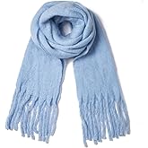 TUSHUSTY Winter Women Chunky Scarf Warm Blanket Big Thick Large Oversized Wrap Colorful Long Solid Scarves