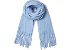 TUSHUSTY Winter Women Chunky Scarf Warm Blanket Big Thick Large Oversized Wrap Colorful Long Solid Scarves