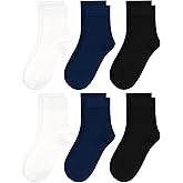 SIPCOLOR Womens Viscose Bamboo Crew Socks Thin Casual Ultra Soft Colorful Above Ankle Socks Breathable Comfortable 3/6 Pairs