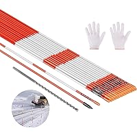 VEVOR Driveway Markers, 200Pcs 48 in Long 1/4 in Dia, Hi-Visibility Driveway Reflectors with 12 in Steel Drill Bits, Reflecti