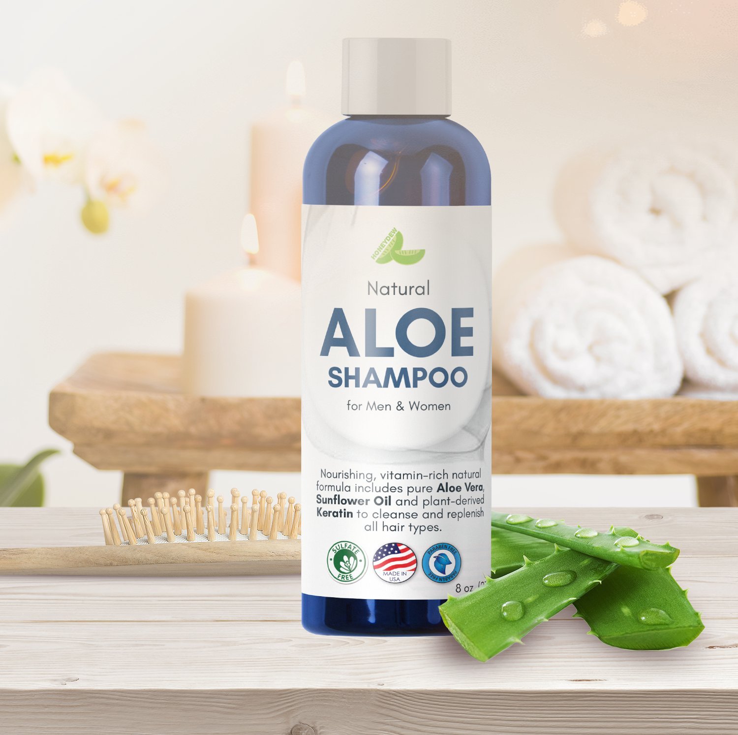 Honeydew Products Aloe Vera Shampoo with Sunflower & Keratin Natural