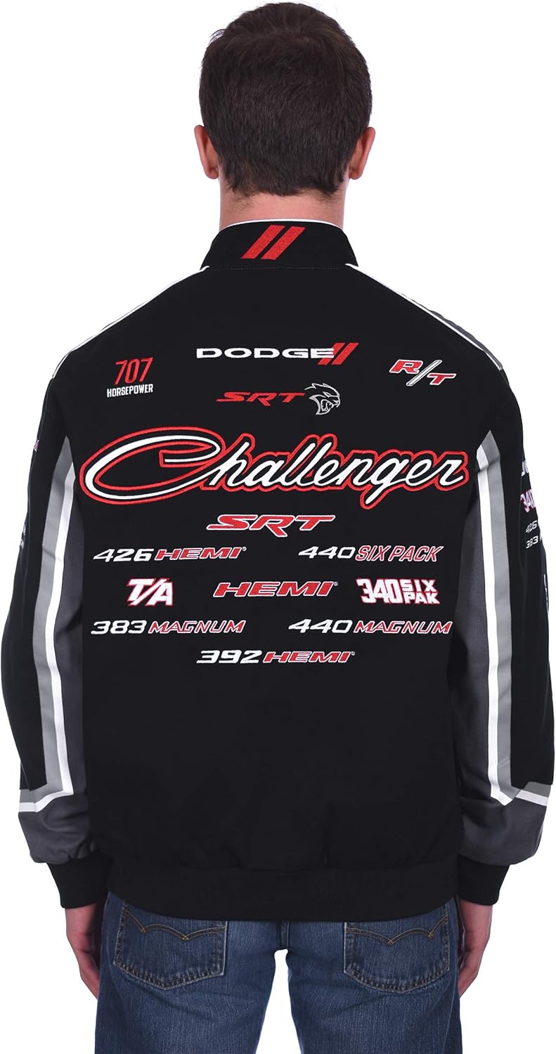 Men's Dodge Challenger Embroidered Cotton Twill Jacket: Clothing