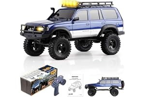 EAZYRC FMS Fcx18 1/18 Land Cruiser 80 Toyota RC Rock Crawler RTR 4x4 Off-Road Waterproof Hobby Grade RC Trucks All Terrains for Adults and Beginner(Blue)