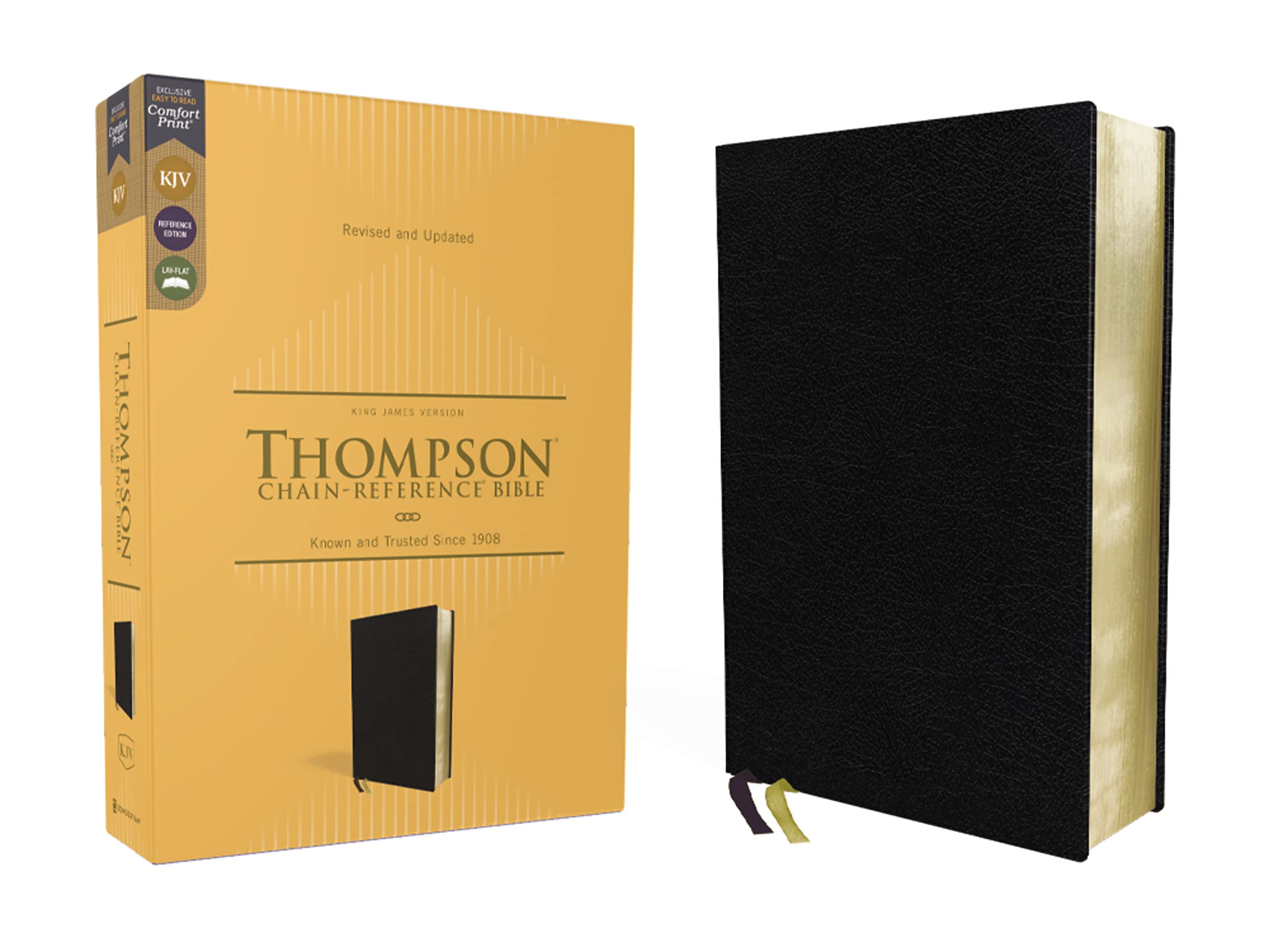 KJV, Thompson Chain-Reference Bible, European Bonded Leather, Black, Red Letter, Comfort Print KJV, Thompson Chain-Reference Bible, European Bonded Leather, Black, Red Letter, Comfort Print Bonded Leather