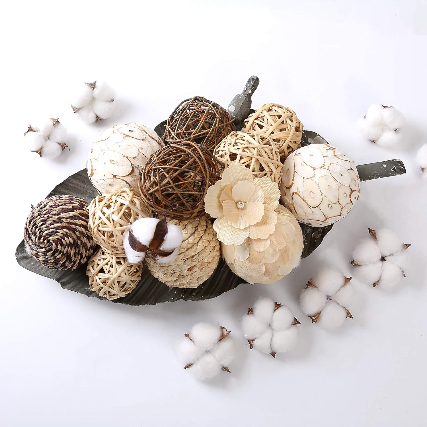 Ciroases Decorative Balls Assorted Spherical Rattan Twigs Wicker Balls Cotton for Bowl and Vase Filler Balls Spheres Orbs Filler Centerpiece Home Decor …: Home & Kitchen