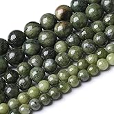36PCS 10MM Natural Southern Jade Beads Round Loose Stone Beads for Jewelry Making DIY Energy Stone Healing Power Bracelet 15"