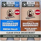 Dr. Squatch Invisible Glide Natural Men’s Deodorant – Smooth Glide, No Stains – Aluminum Free Deodorant Men – Safe for Sensitive Skin – Fresh Falls + Wood Barrel Bourbon – 2.65oz (2-Pack)
