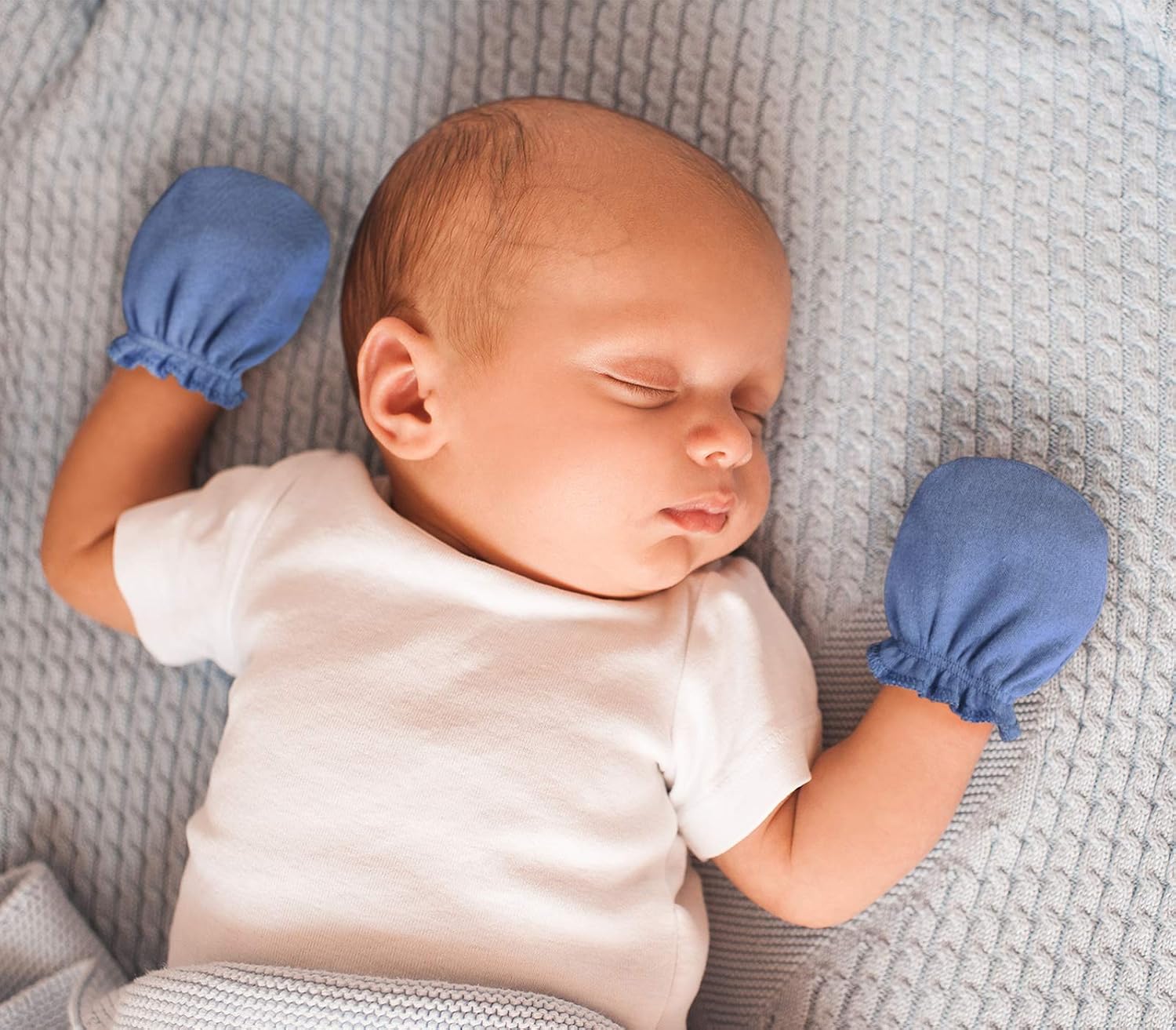 Baby Mittens Newborn - 100% Organic Cotton, Soft No Scratch Gloves - Hypoallergenic Infant Hand Mittens with Elastic Wrist - Cute Mitts for Boy or Girl 0-6 months: Clothing