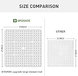 XIYUNTE Large Square Shower Mat 70x70cm Non Slip Anti Mould White view 3