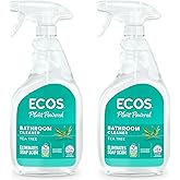 ECOS Bathroom Cleaner - Shower, Tile &amp; Bathtub - All Purpose Cleaning Spray &amp; Shower Cleaner - No Scrub or Rinse Needed for Soap Scum Remover- Natural Bathroom Cleaning Supplies ( Pack of 2 )