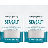 Amazon Brand - Happy Belly Sea Salt, Fine Ground, 16 Ounce (Pack of 2)
