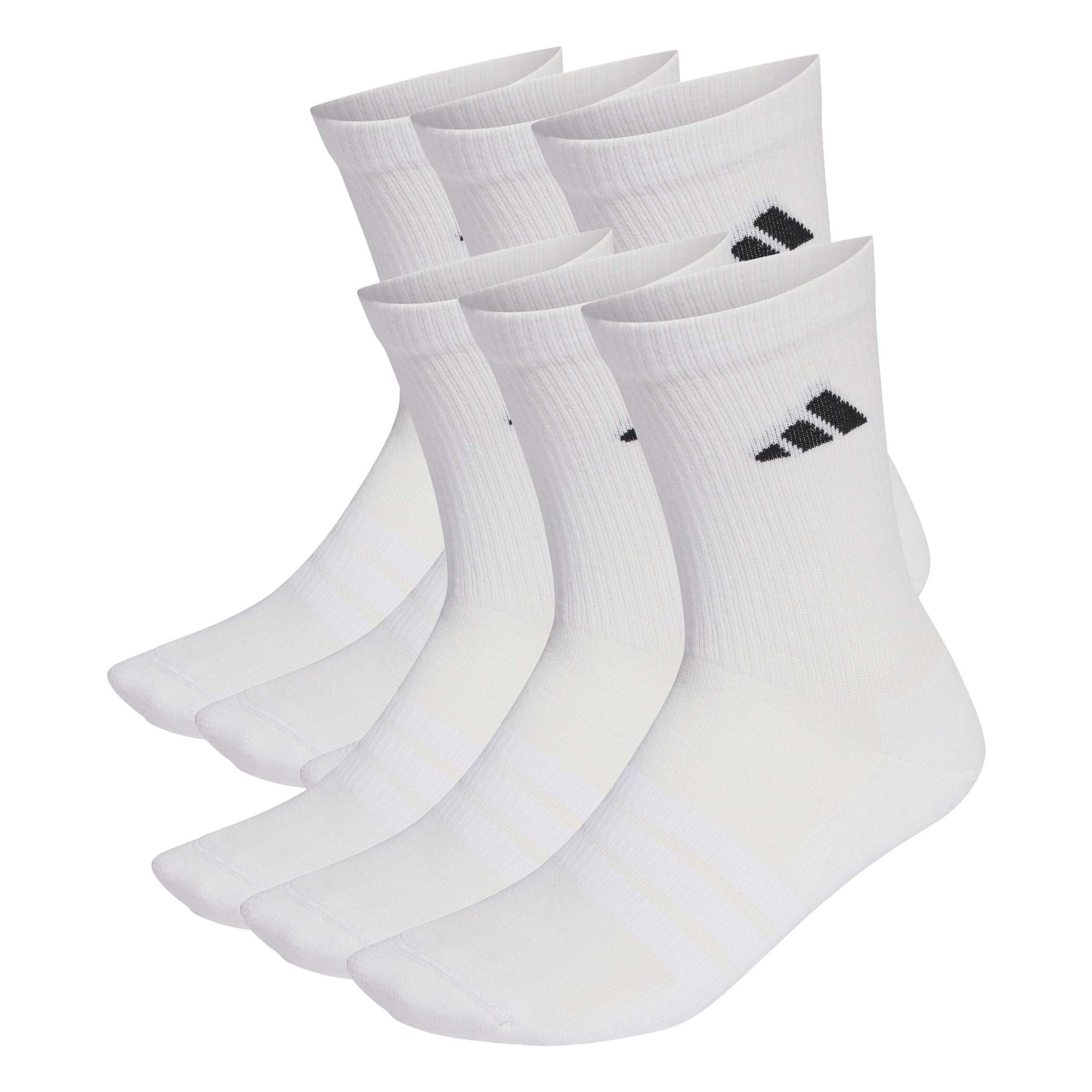 adidas Unisex CUSHIONED CREW SOCKS 6 PAIR PACK, white/white/black, 42-45
