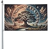 BOXIMIAO Tree Of Life Earth Flag 3x5 Ft Outdoor Polyester Garden Flag Double Sided Banner For Yard Lawn Porch Balcony Home Decorations
