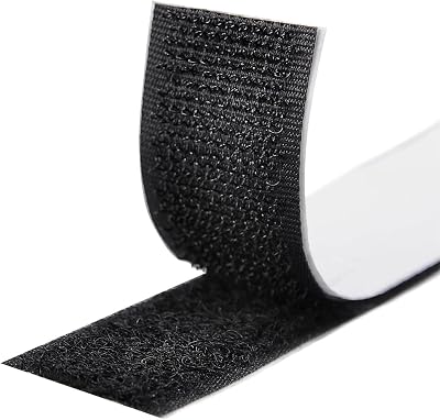 Fesoar Hook and Loop Tape 20 mm x 8 m Double Sided Adhesive Black