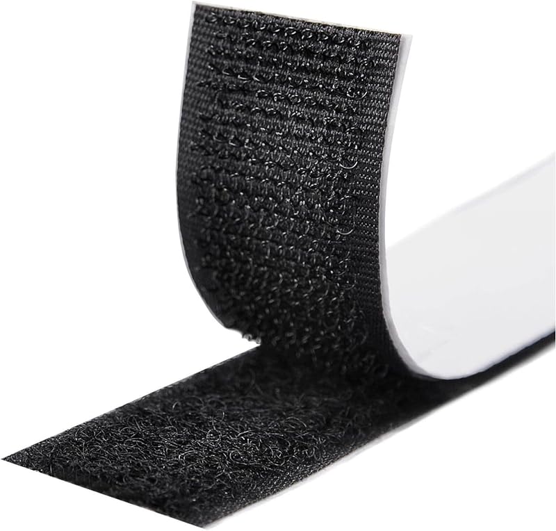 Fesoar Hook and Loop Tape 20 mm x 8 m Double Sided Adhesive Black
