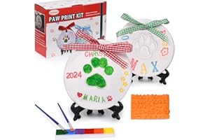 LOOBANI Dog Paw Print Ornaments Kit,DIY Pet Footprint Memorial Impression Keepsake for Puppy and Cats Owners with Light Clay & Deluxe Tool Set (Dog Paw Ornament Kit-2packs)