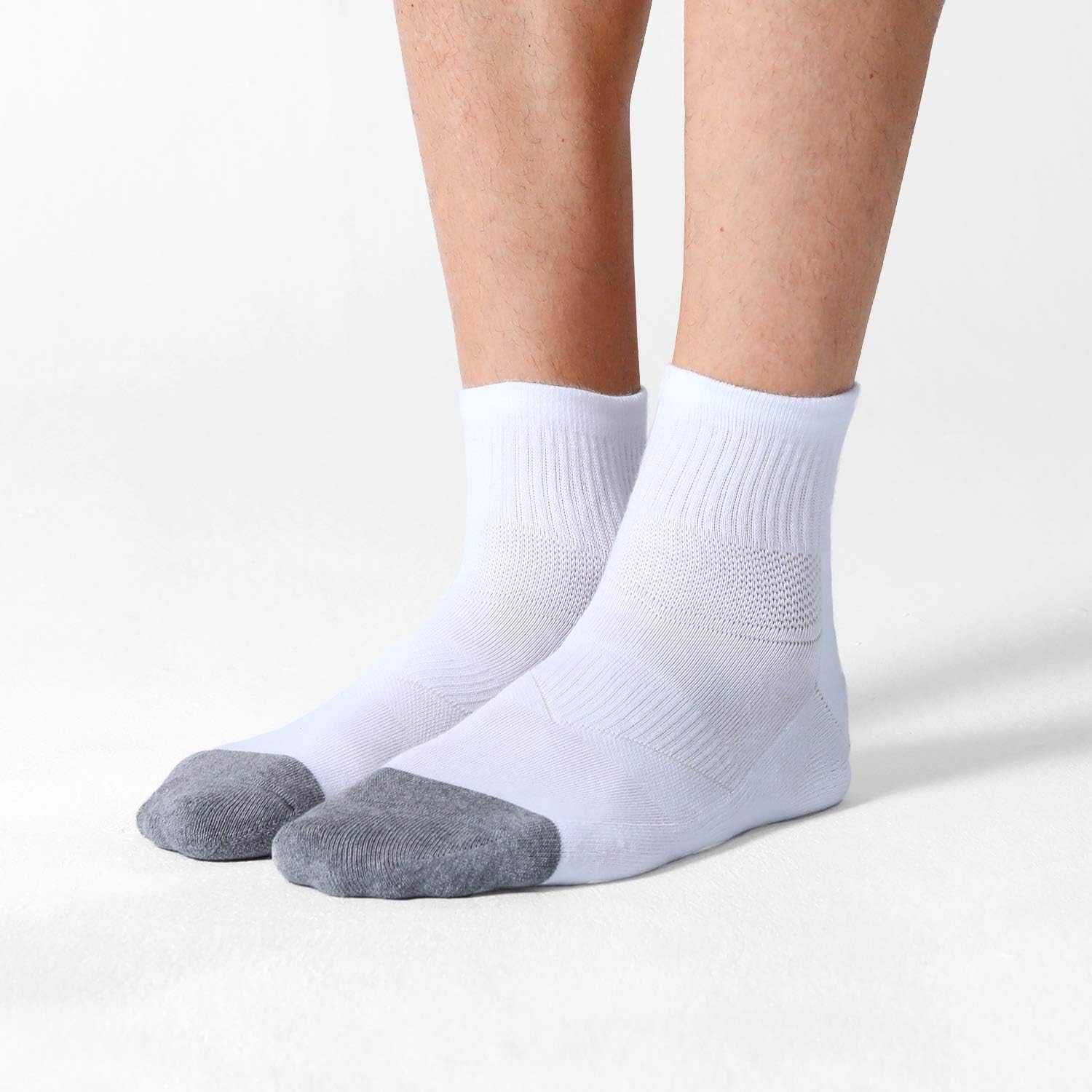 CelerSport 6 Pack Men's Ankle Socks with Cushion Athletic Running Socks: Clothing