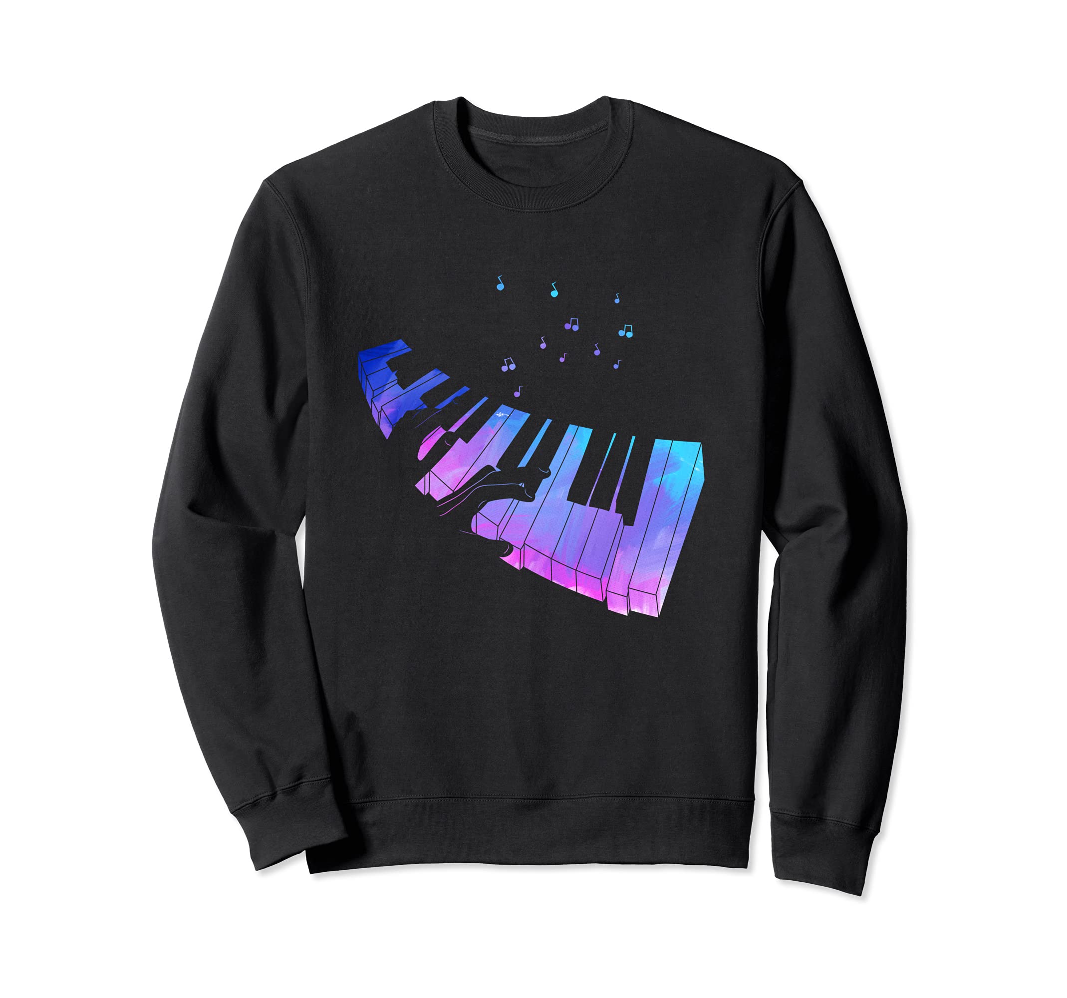 Colorful Piano Keyboard Music Notes Pianist Musician Piano Sweatshirt