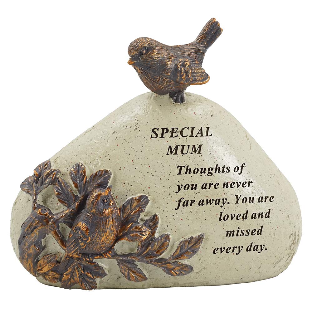 Special Mum Robin Bird Memorial Graveside Stone Plaque Ornament