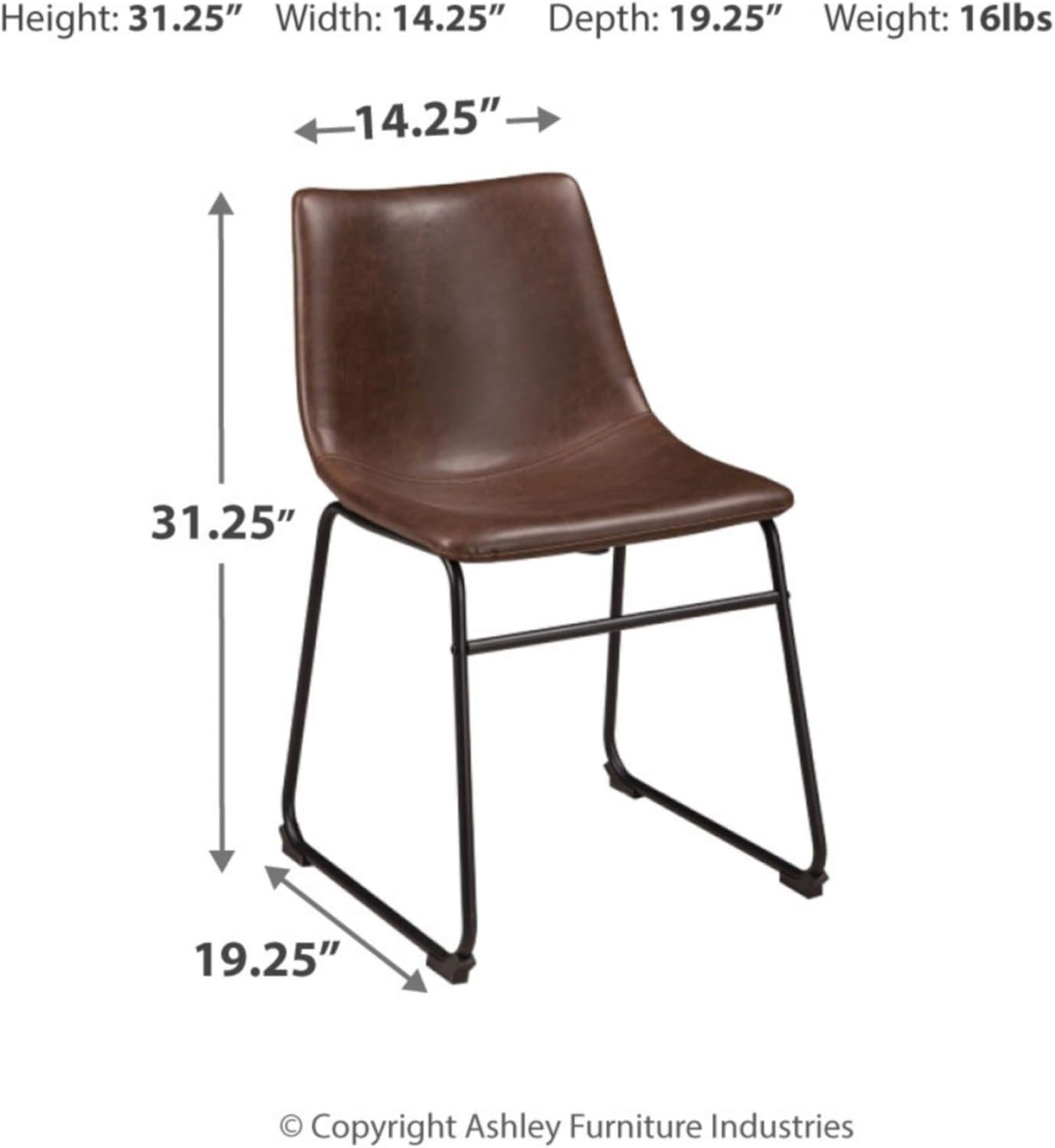 Signature Design by Ashley Centiar Dining Chair Set of 2, Black and Brown - Chairs