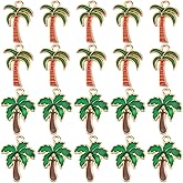 SUNNYCLUE 1 Box 20Pcs Coconut Tree Charm Palm Tree Charms Bulk Alloy Enamel Tropical Hawaii Summer Beach Plant Pendants for Jewelry Making Findings DIY Necklaces Bracelets Earring Keychains Gifts