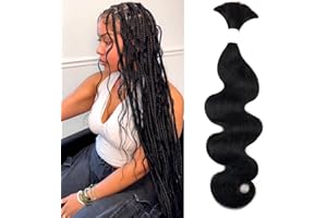 Liqusee Human Braiding Hair 100g One Bundle/Pack 22 Inch Natural Black Body Wave Curly Human Hair for Braiding No Weft 100% Unprocessed Brazilian Remy Human Hair for Boho Braids Wet and Wavy