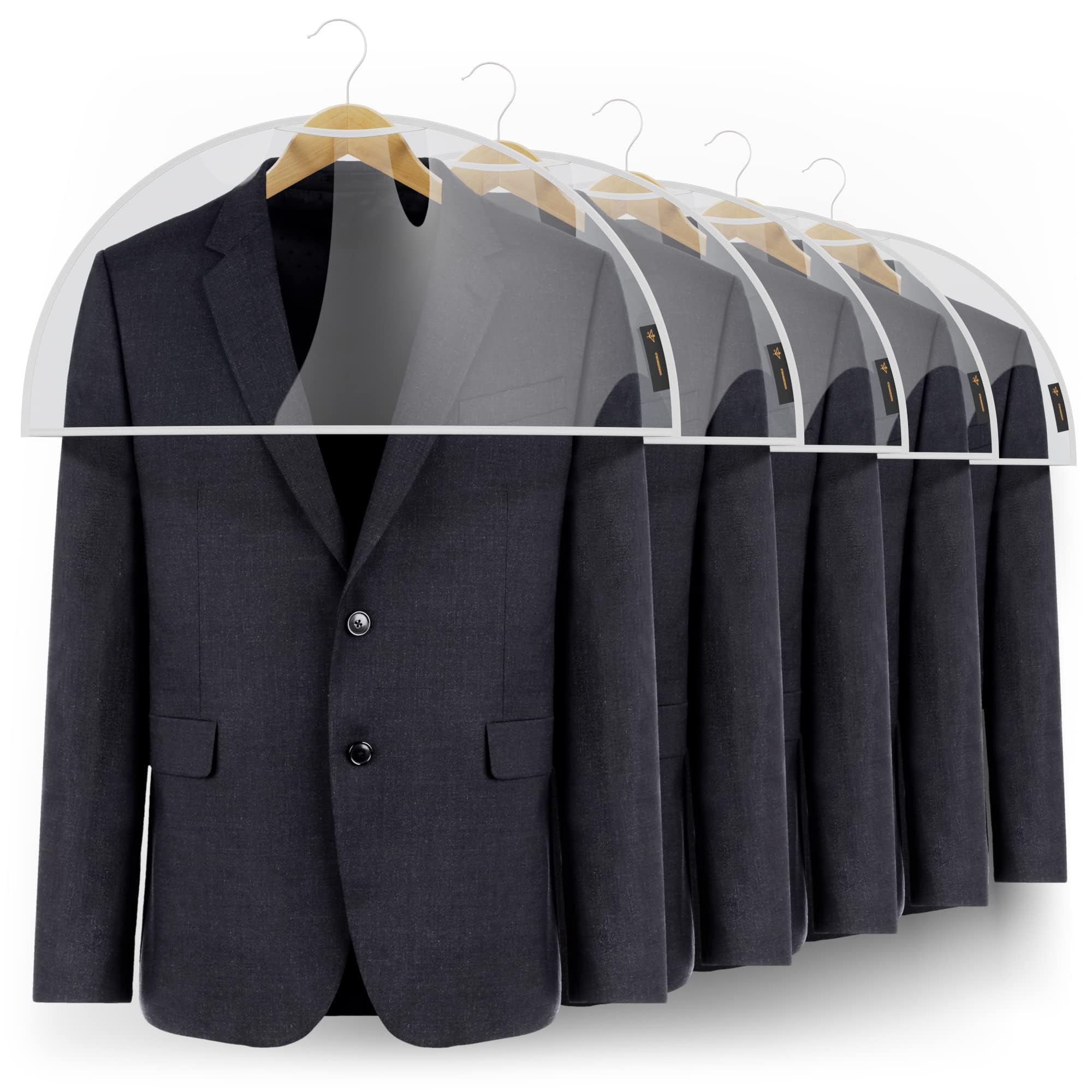 Hangerworld 15 Clear Shoulder Clothes Suit Shirt Jacket Cover Protect Storage.