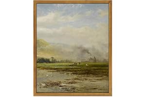 WITCOLOR Framed Large Canvas Wall Art, 12×16in Vintage Wall Art Decor for Living Room Nature Landscape Countryside Wood Wall Art Prints Scenery Oil Painting for Bedroom Office Home Decoration