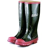 Galeton 7930-10 Repel Footwear Boots with No-Slip Treads, Rubber, Men's Size 10, Black/Red