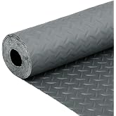 Garage Floor Mat, 7.5x17 FT Rubber Flooring Roll, Non-Slip Shop Flooring | PVC Garage Floor Covering, 2.0mm Thickened Diamond Plate Rubber Mat, Waterproof Garage Floor Mats for Under Car, Golf Cart