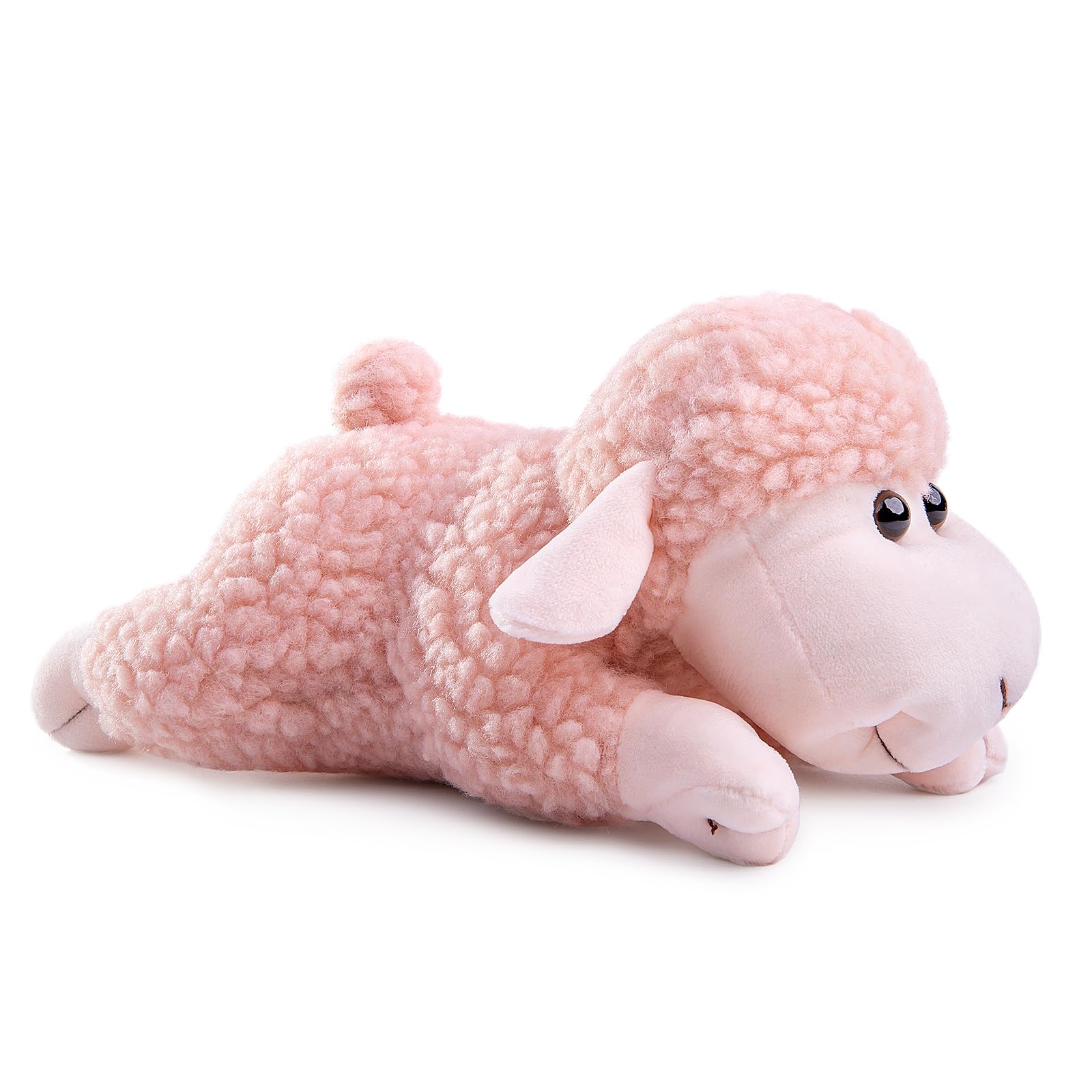 lilizzhoumax Realistic Pink Sheep Stuffed Toy 20cm/8”, Super Soft Sheep Plush Home Decoration Animal Toys, Gift for Friends and Kids — image 1