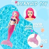 COSORO 4Pcs Diving Mermaids Toys Pool Sinking Toys Kids Mermaid Underwater view 3