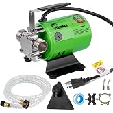 TIGEROAR Water Transfer Pump 115V Water Pump 330 GPH Utility Portable | Electric Pump with 6 ft. Suction Hose 0.1HP Rain Barrel Pump for Transferring from Ponds, Pools, Aquariums, Hot Tubs Green
