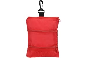PATIKIL Golf Pouch Bag, 3 Zippered Golf Ball Bag with Clip Valuables Tee Pouch Multi Pocket for Men Women Holder