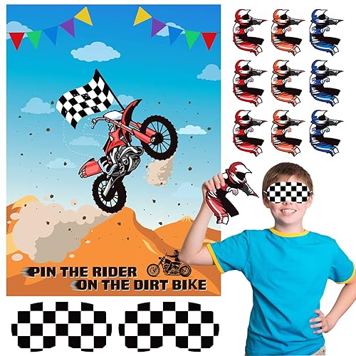 ASTARON Pin The Tail Games Pin The Rider on The Motocross Party