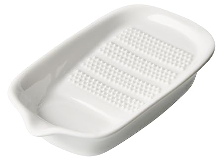 Fackelmann Ingwerreibe, Reibe aus Keramik für Ingwer und Knoblauch, Gewürzreibe mit Antirutschfüßen (Farbe: Creme), Menge: 1 