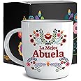 Triple Gifffted La Mejor Abuela Coffee Mug, Best Grandma Gifts Ideas in Spanish for Christmas, Mothers Day, Navidad, Birthday