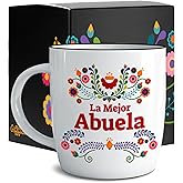 Triple Gifffted La Mejor Abuela Coffee Mug, Best Grandma Gifts Ideas in Spanish for Christmas, Mothers Day, Navidad, Birthday