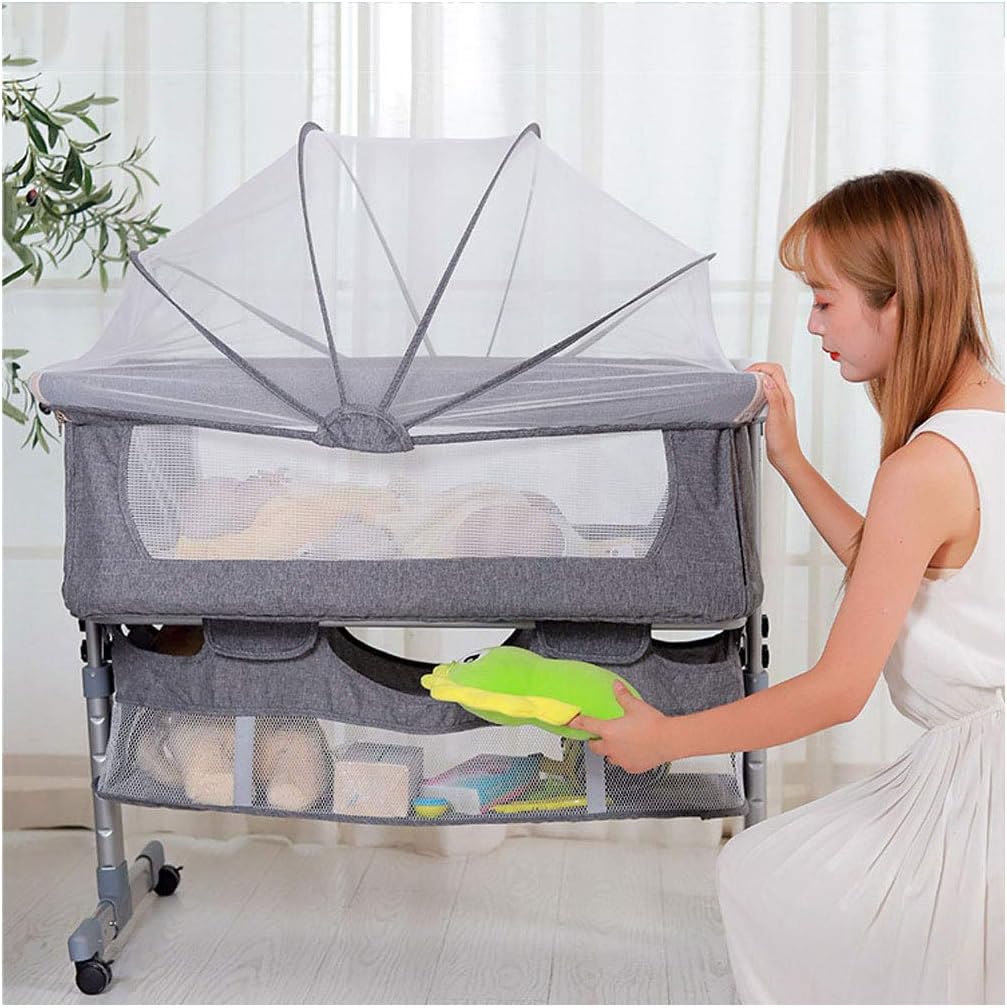 pink travel cot with mattress