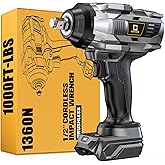 Cordless Impact Wrench 1/2 inch Compatible with Dewalt Battery, 1000FT-LBS (1360N.m) Brushless Electric Impact Gun Includes LED Work Light, 2100RPM High Torque Impact Driver, Bare Tool Only