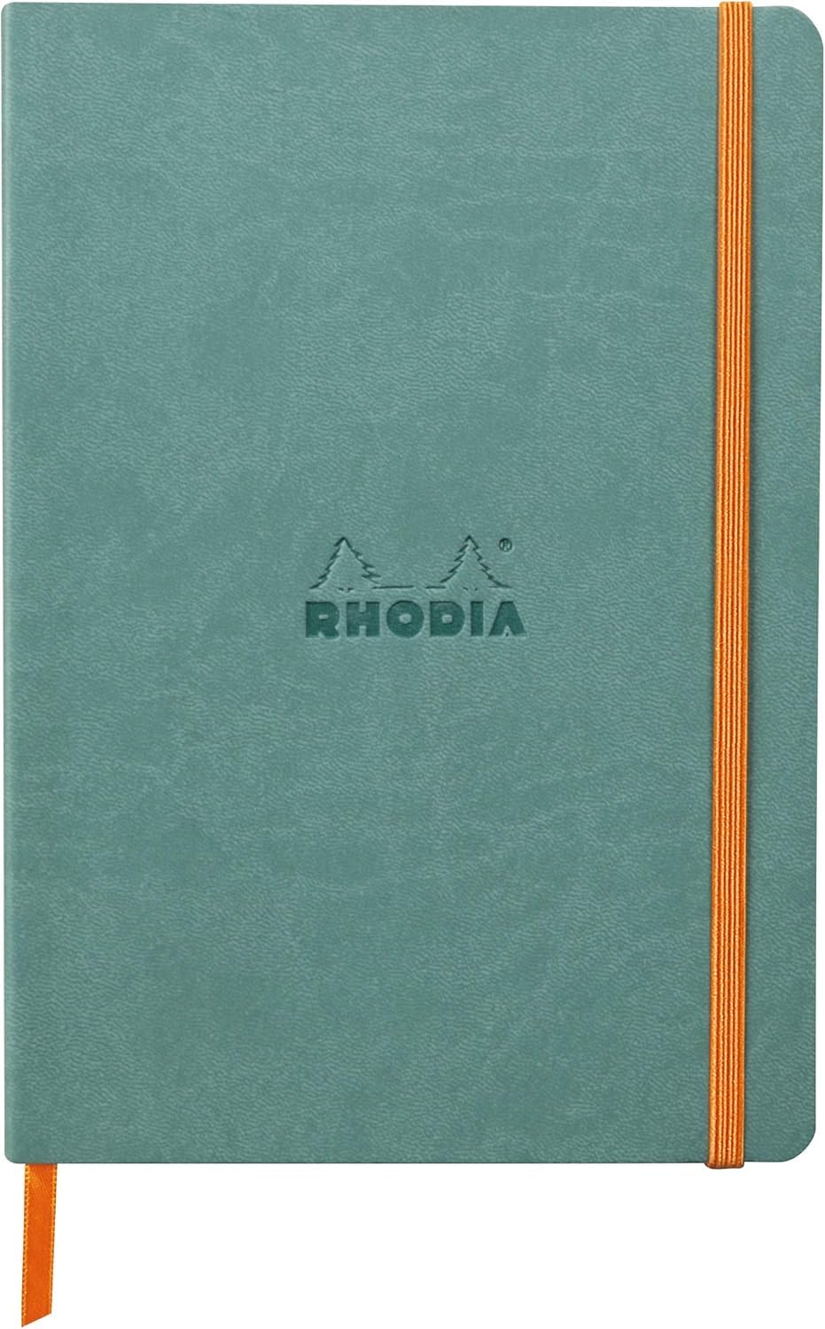 RHODIA 117377C - Water Soft Notebook - A5 - Lined - 160 pages - Clairefontaine Ivory Paper 90 g/m - Bookmark, Elastic Closure - Faux Leather Cover - Rhodiarama Collection