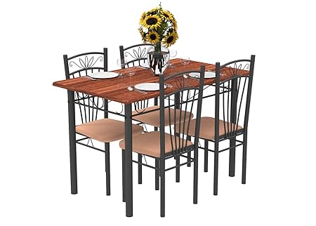 Forzza Hugo Four Seater Dining Table Set (Light Walnut)