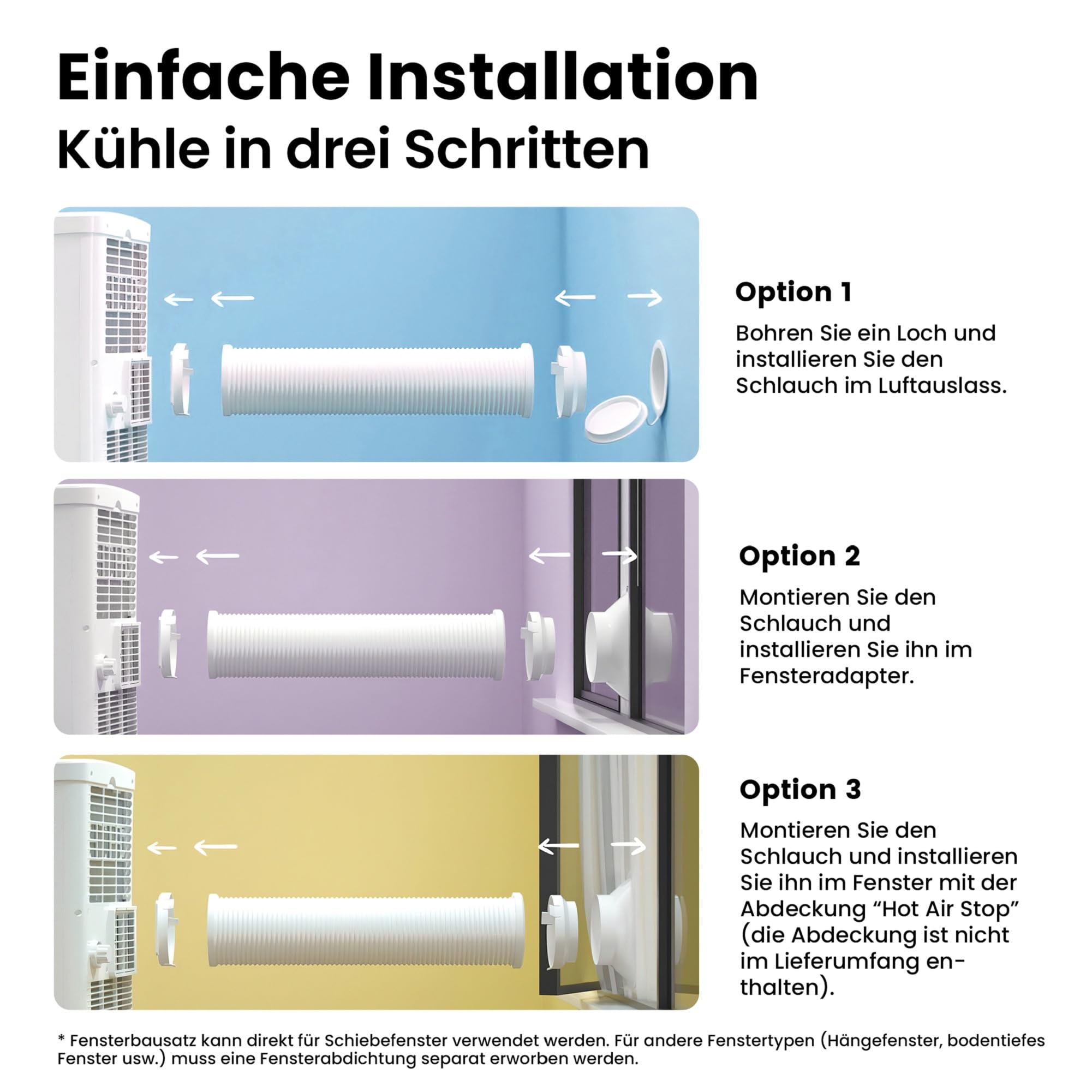 Comfee Mobiles Klimagerät Breezy Cool Pro 2.6,9000 BTU 2,6kW, Kühlen&Ventilieren&Entfeuchten,APP-Steuerung,Raumgröße bis 88m³(33㎡),Mobile Klimaanlage mit Abluftschlauch [Energieklasse A] 8