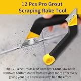 Carreuty 12 Pcs Pro Grout Removal Tool Set with 7 Replacements, 2 Handles view 5