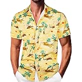 Sumolux Mens Hawaiian Shirts Floral Button Down Tropical Holiday Beach Shirts